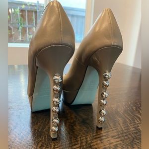 Rare! Ruthie Davis Bolted Heel Peep Toe Pumps
